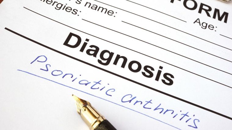 medical form with diagnosis psoriatic arthritis