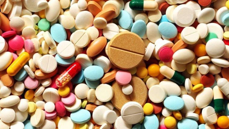 Assortment of medication pills
