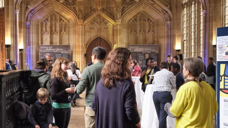 Photograph of the Science Together celebration event at the University of Oxford’s Divinity School.